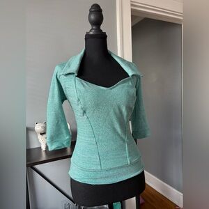 Pinup Girl Clothing Light Blue Lurex Top